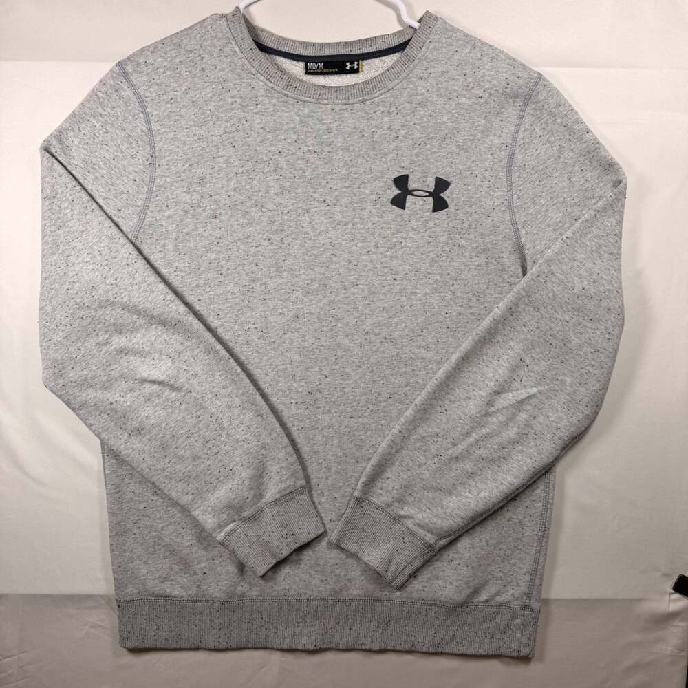 Under Armour Mens Speckled Gray Crewneck Sweatshirt Size Medium